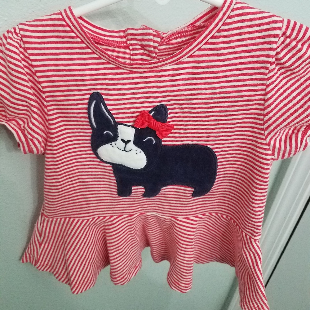 Gymboree Ciao puppy peplum tee